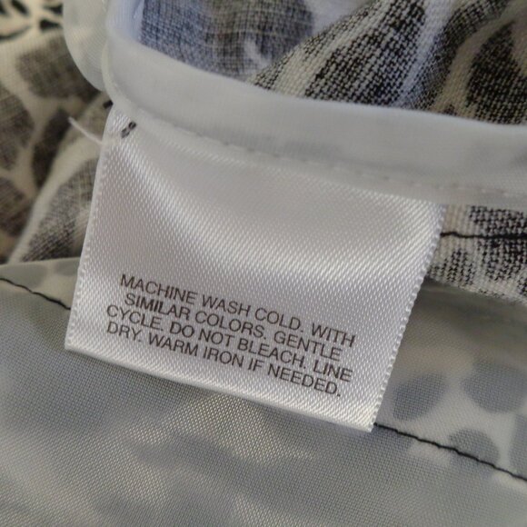 Covington Black & White Animal Print Button Up 2 Pocket Linen Blend Jacket Sz L - Picture 9 of 9